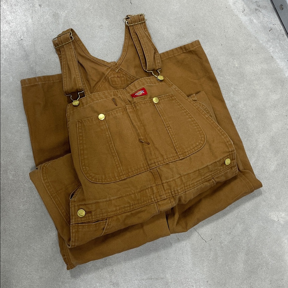 Dickies Brown Workwear Canvas Overalls